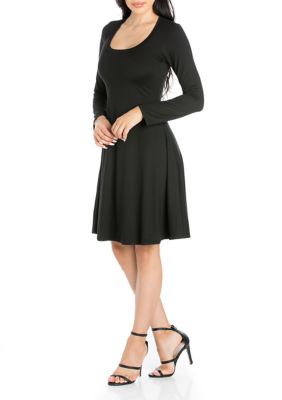Women's Classic Long Sleeve Flared Mini Dress