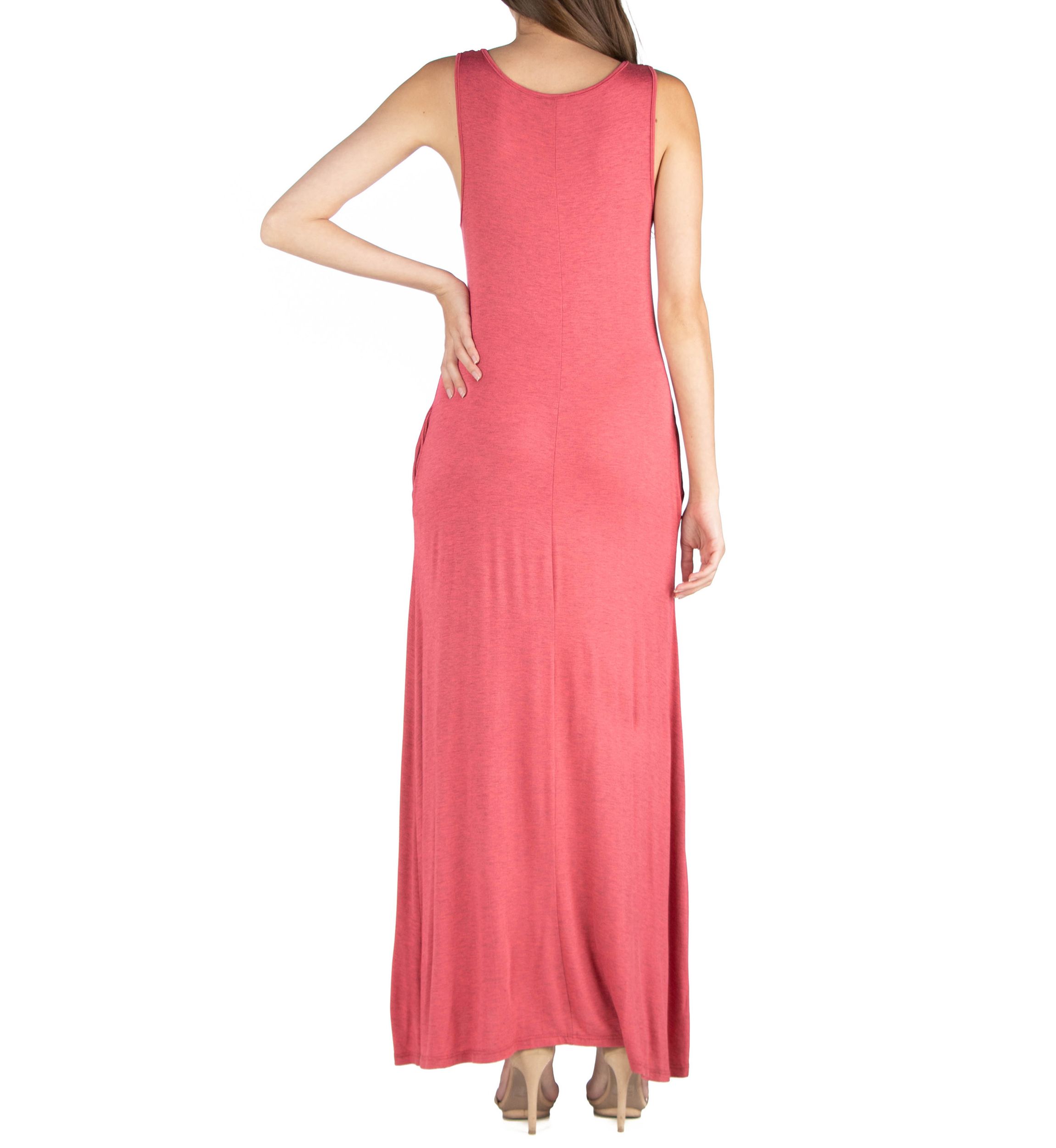 Womens Scoop Neck Sleeveless Maxi Dress