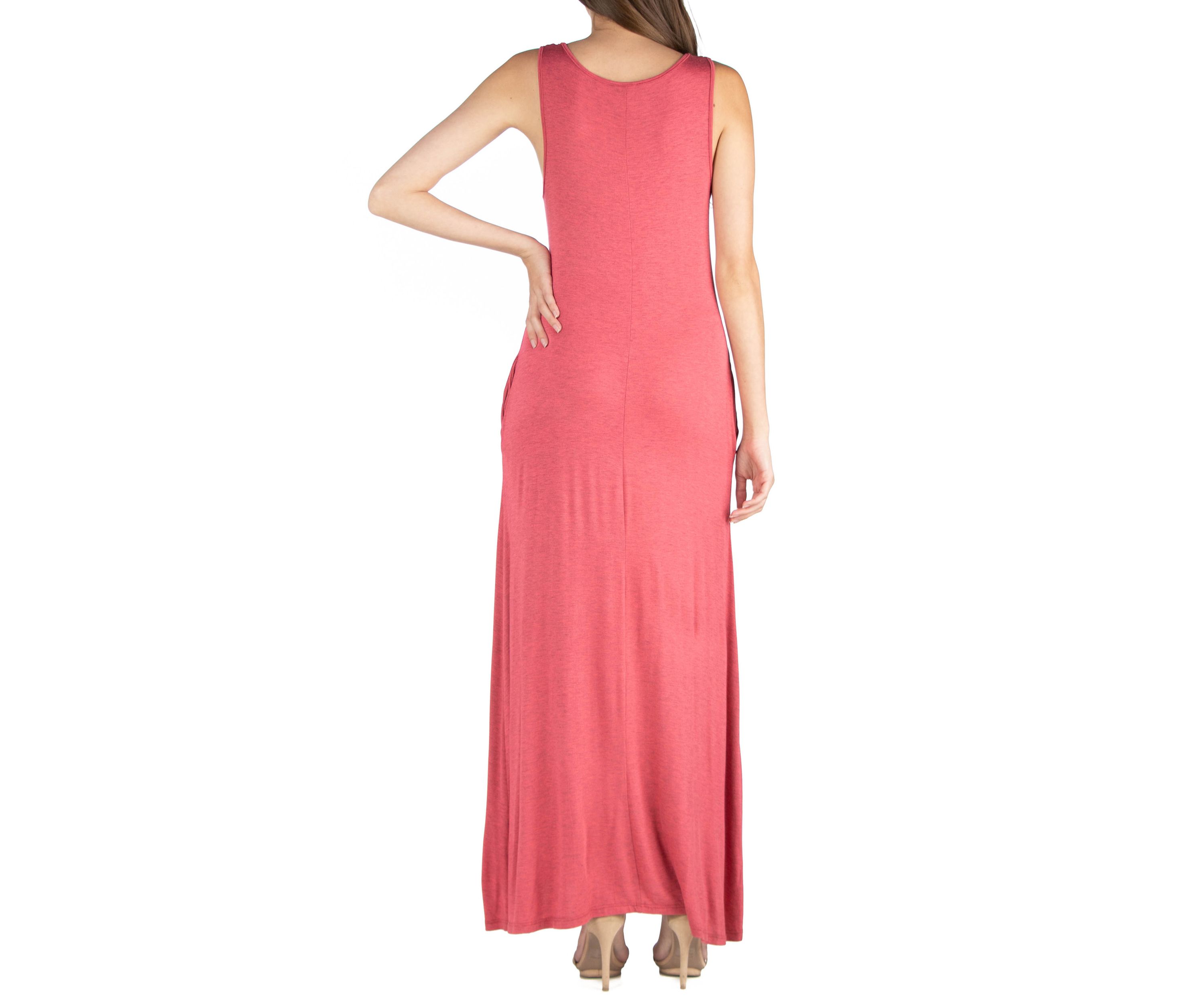 Womens Scoop Neck Sleeveless Maxi Dress