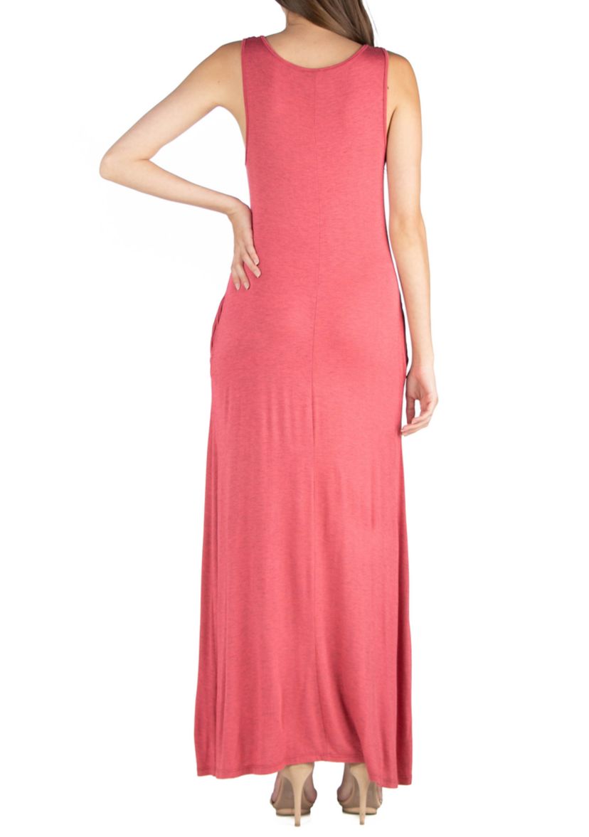 Womens Scoop Neck Sleeveless Maxi Dress