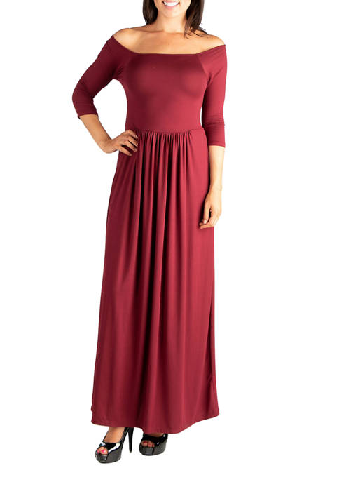 Womens Midi Length Fit-and-Flare Pocket Dress