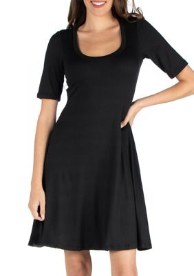 24seven Comfort Apparel Women's A-Line Knee Length Dress