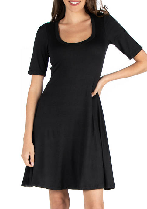 24seven Comfort Apparel Womens A-Line Knee Length Dress