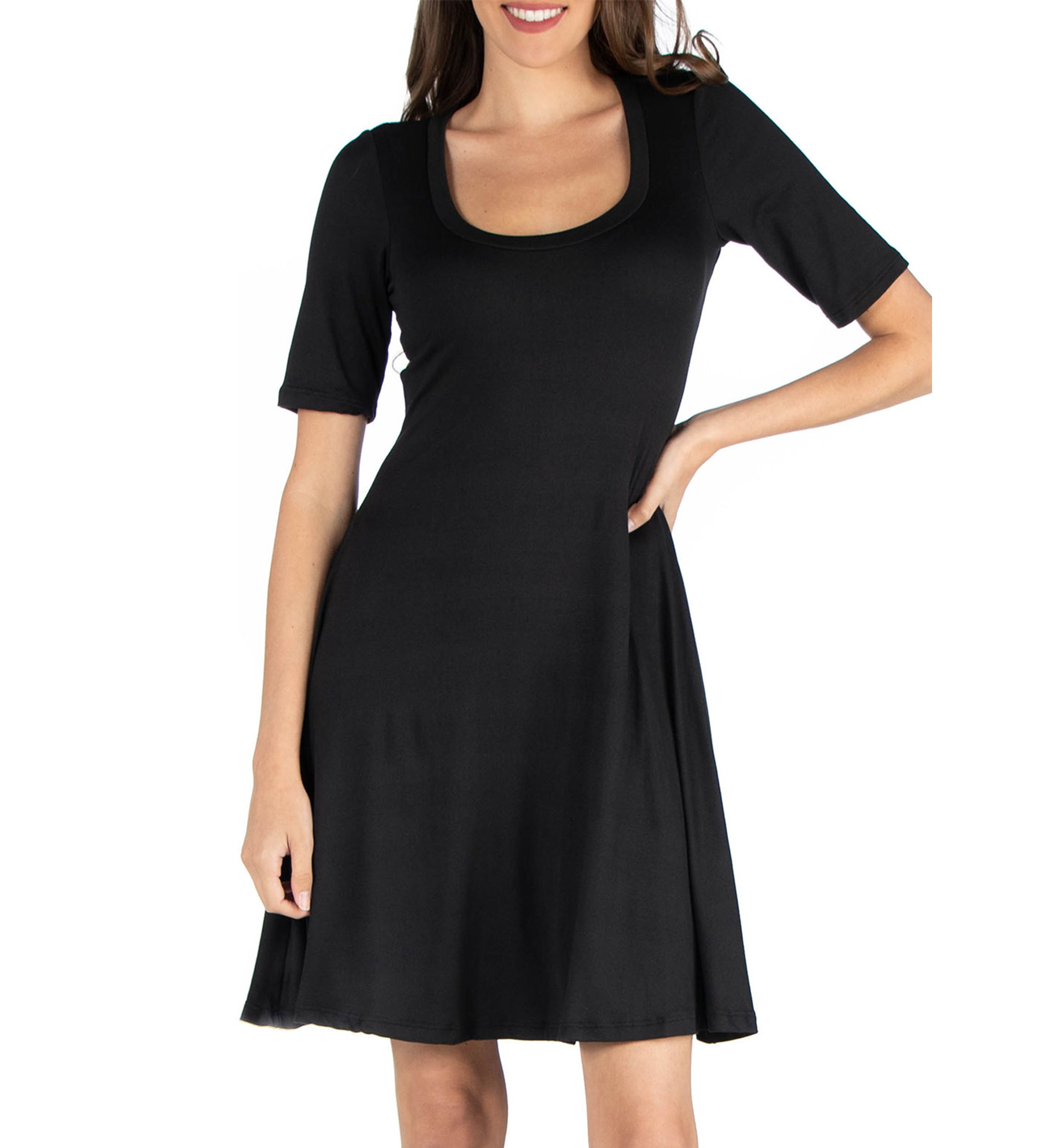 Womens A-Line Knee Length Dress