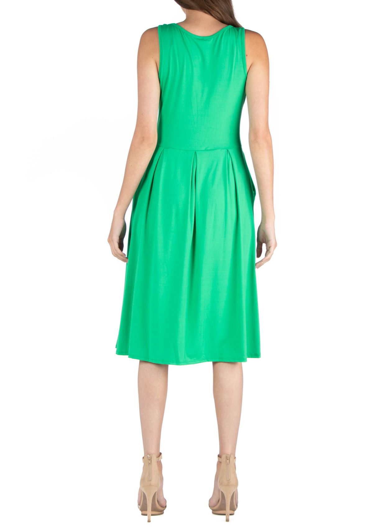 Womens Fit and Flare Midi Dress