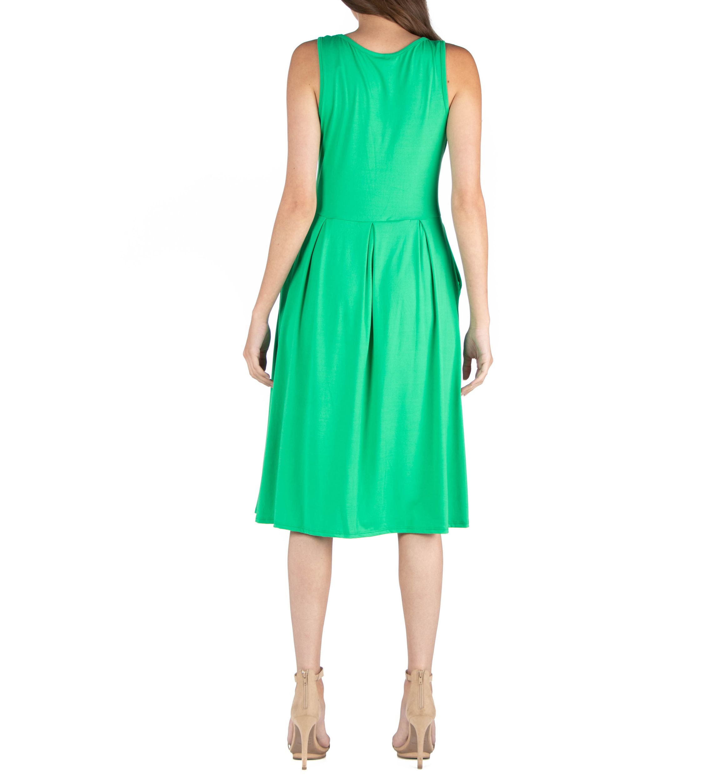 Womens Fit and Flare Midi Dress
