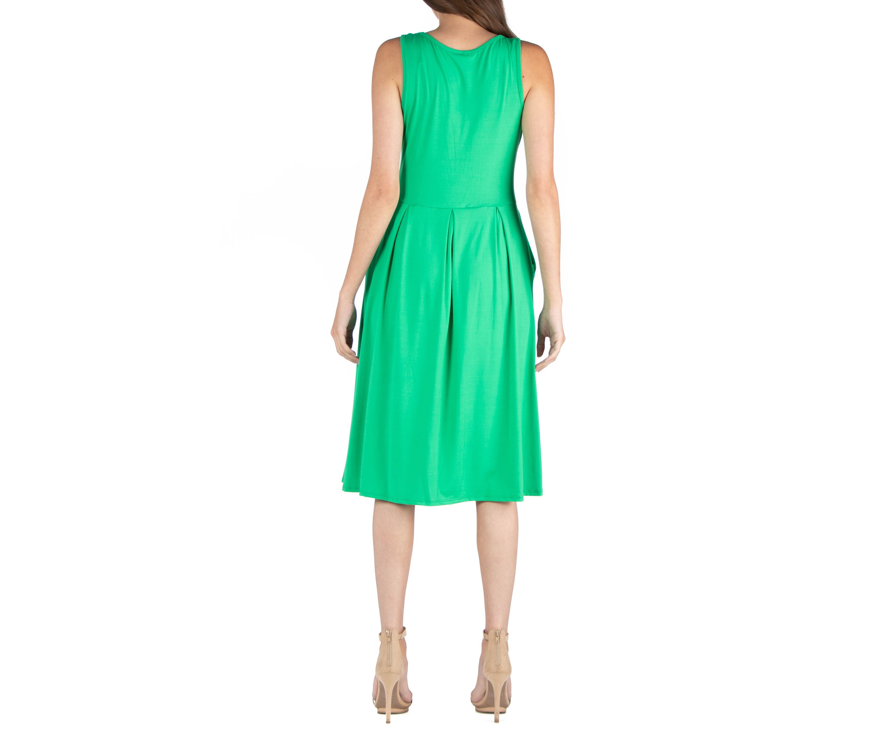 Womens Fit and Flare Midi Dress