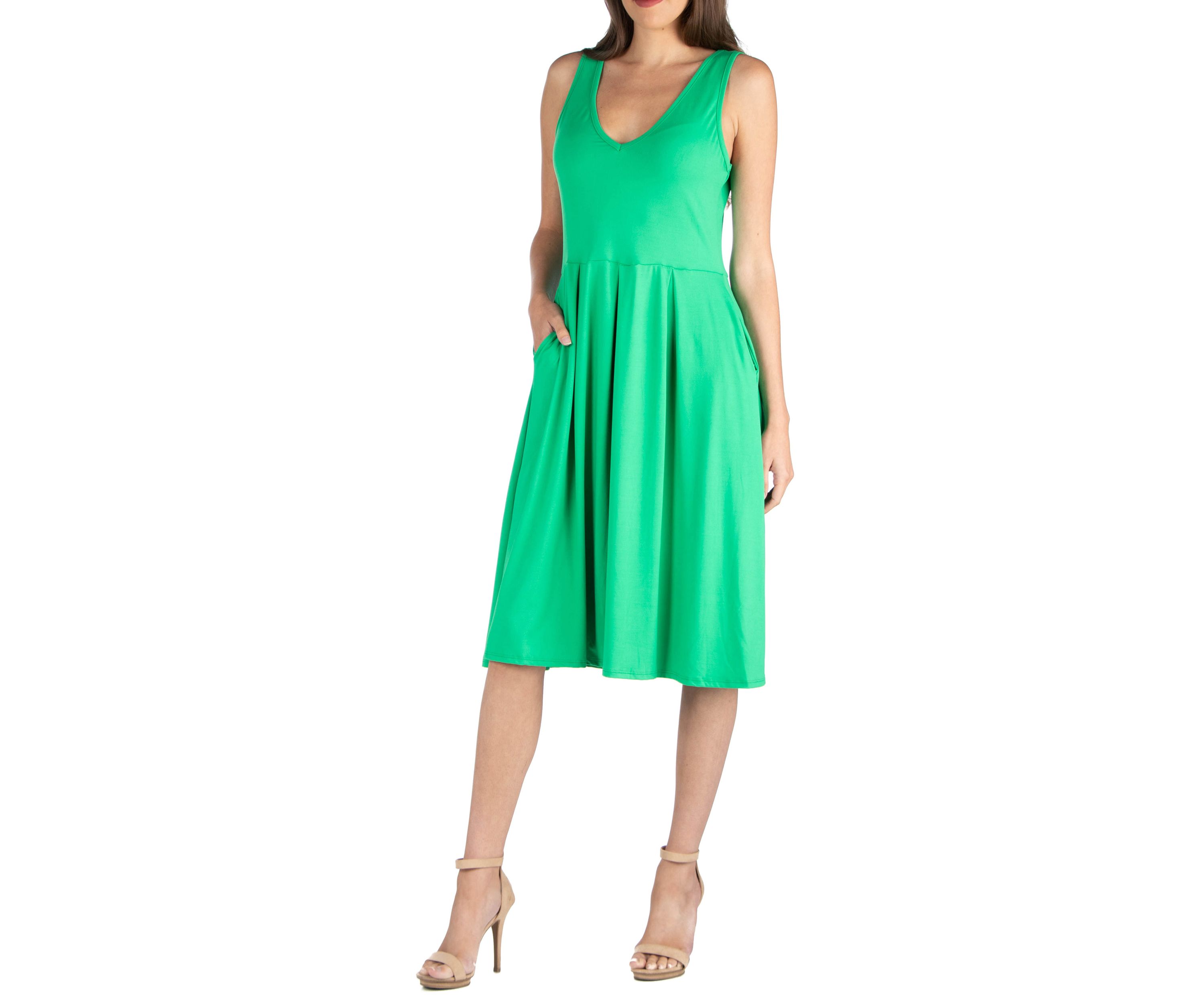 Womens Fit and Flare Midi Dress
