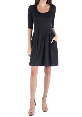 24seven Comfort Apparel Women's Fit and Flare Mini Dress