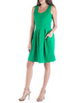 Womens Sleeveless Fit and Flare Dress