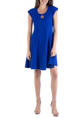 24seven Comfort Apparel Women's Scoop Neck A-Line Dress