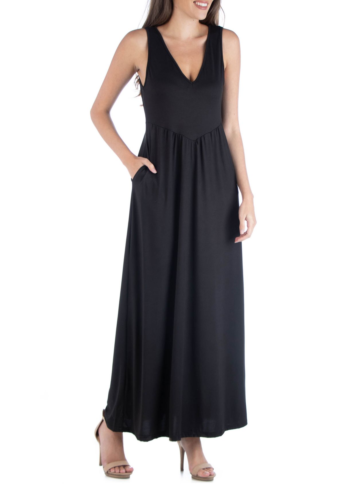 Womens V-Neck Maxi Dress