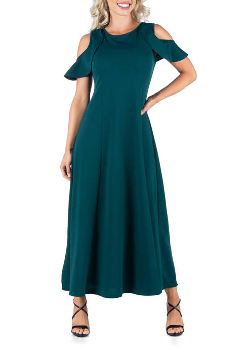 24seven Comfort Apparel Womens A-Line Maxi Dress