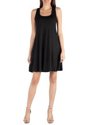 24seven Comfort Apparel Women's A Line Fit and Flare Dress