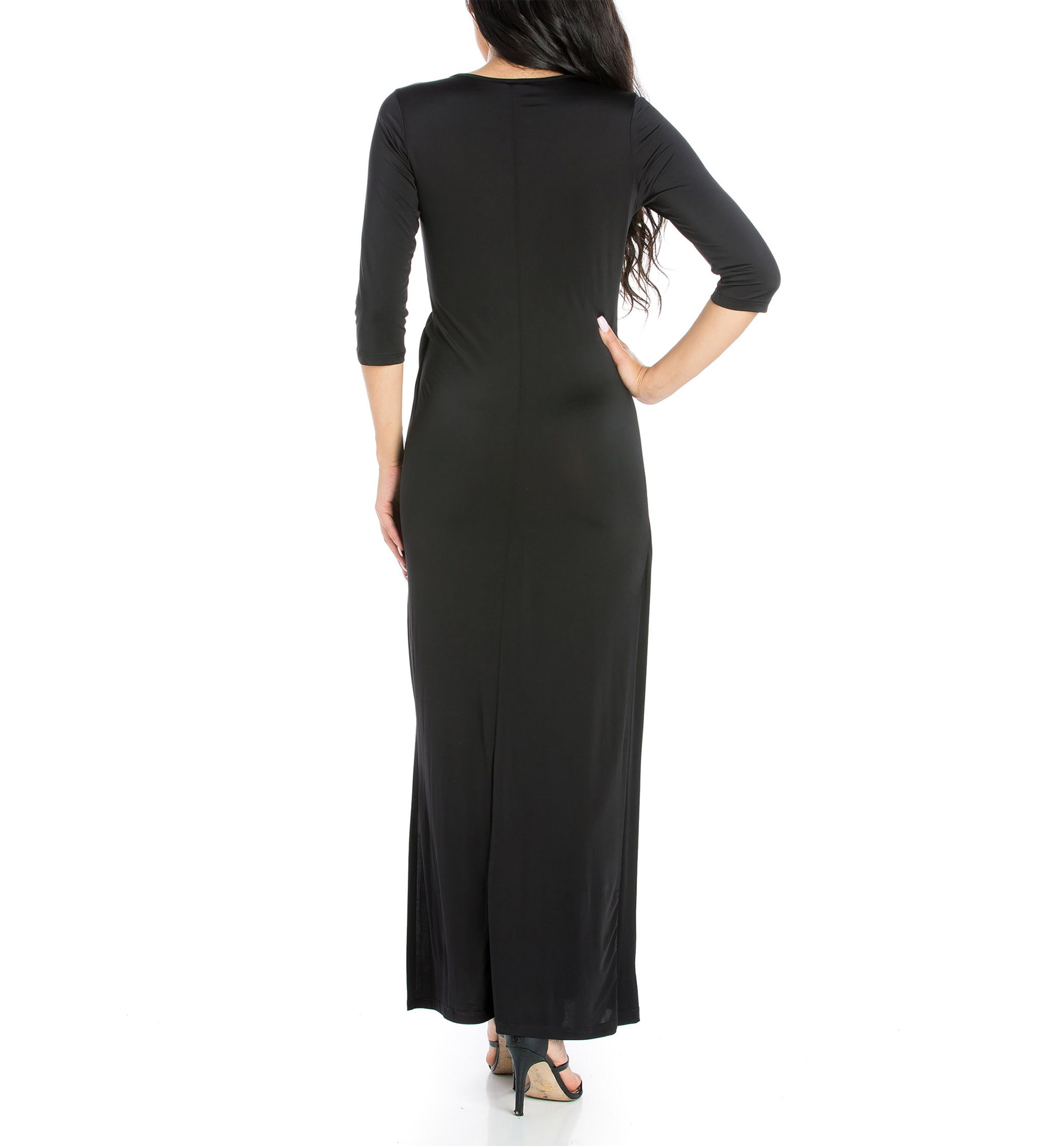 Womens Casual 3/4 Sleeve Maxi Dress