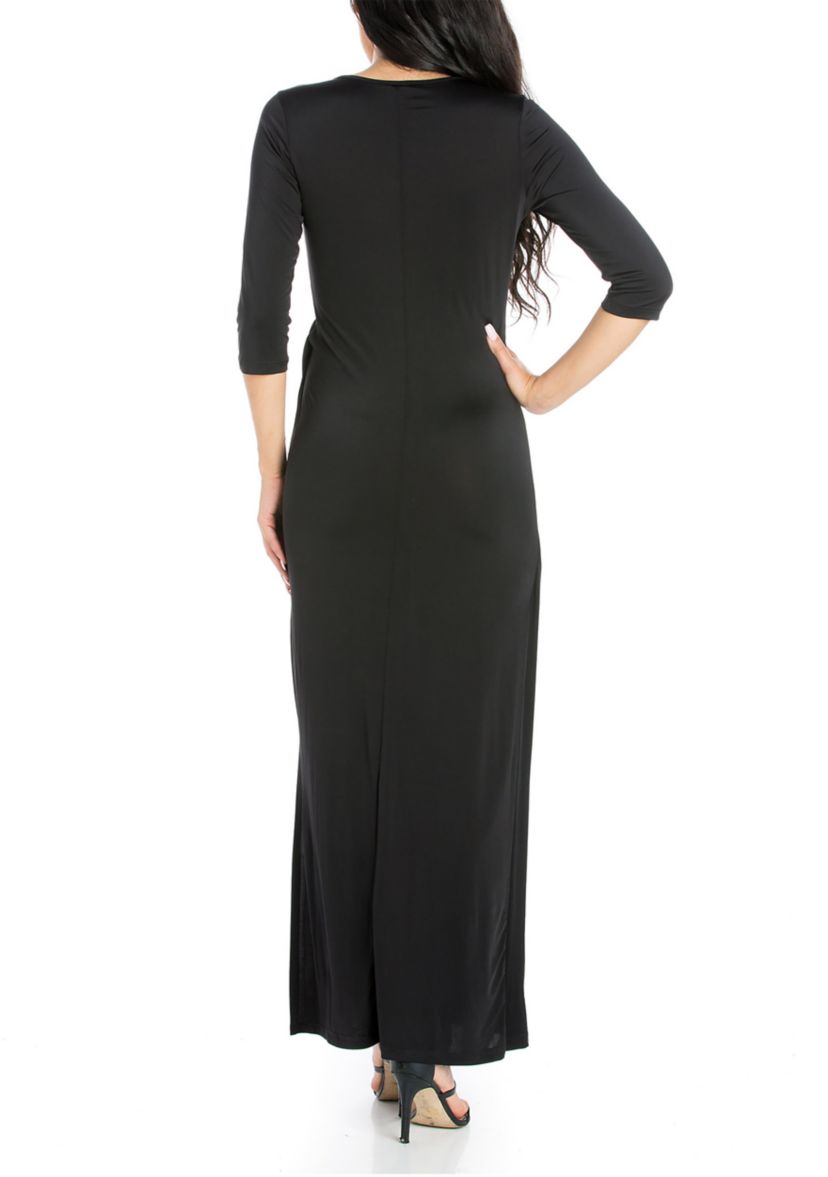 Womens Casual 3/4 Sleeve Maxi Dress