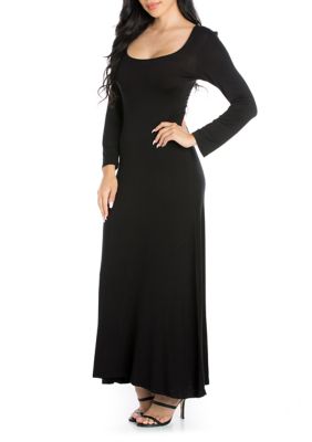 Women's V-Neck Long Sleeve Maxi Dress