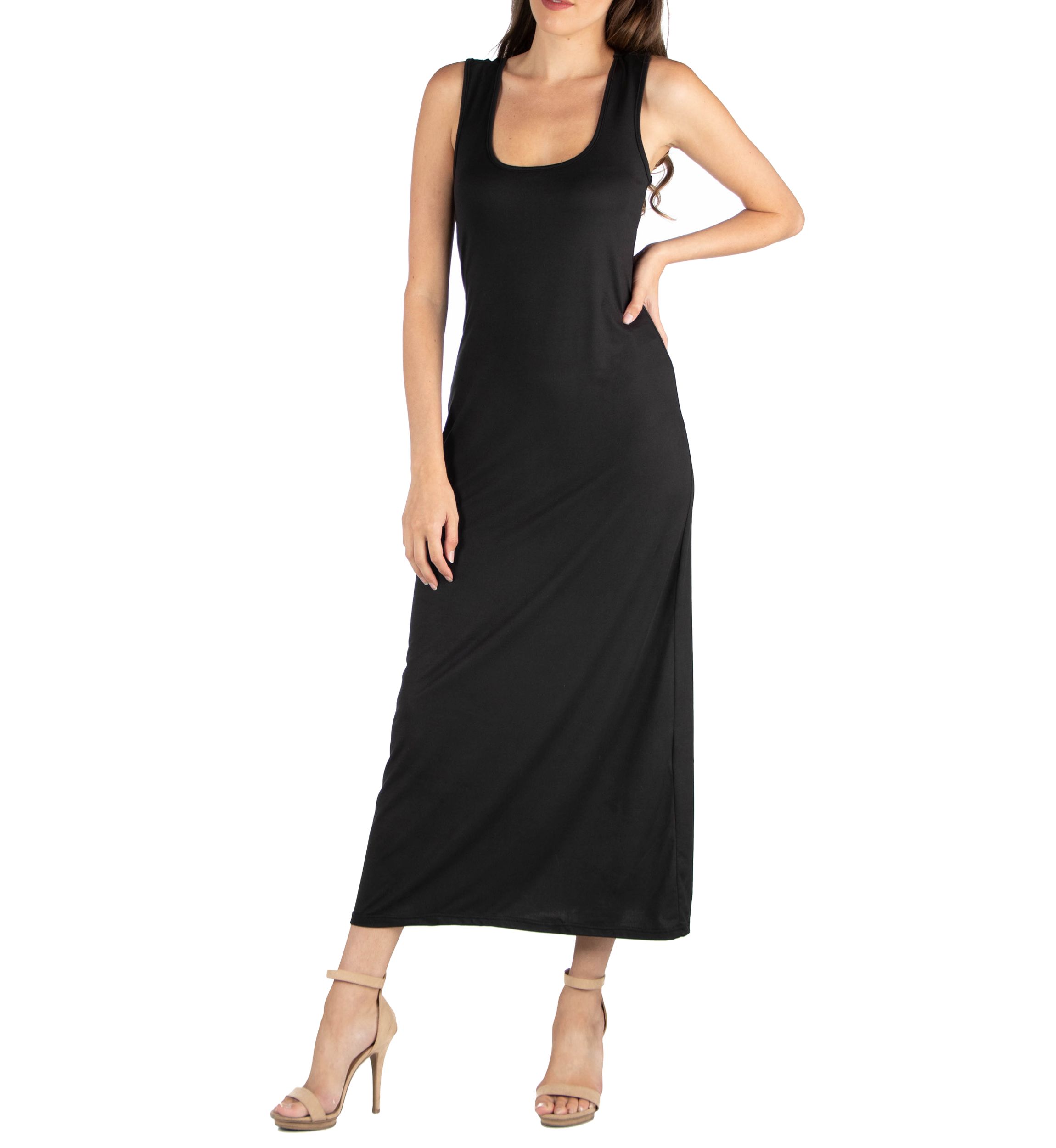 Womens Scoop Neck Maxi Dress