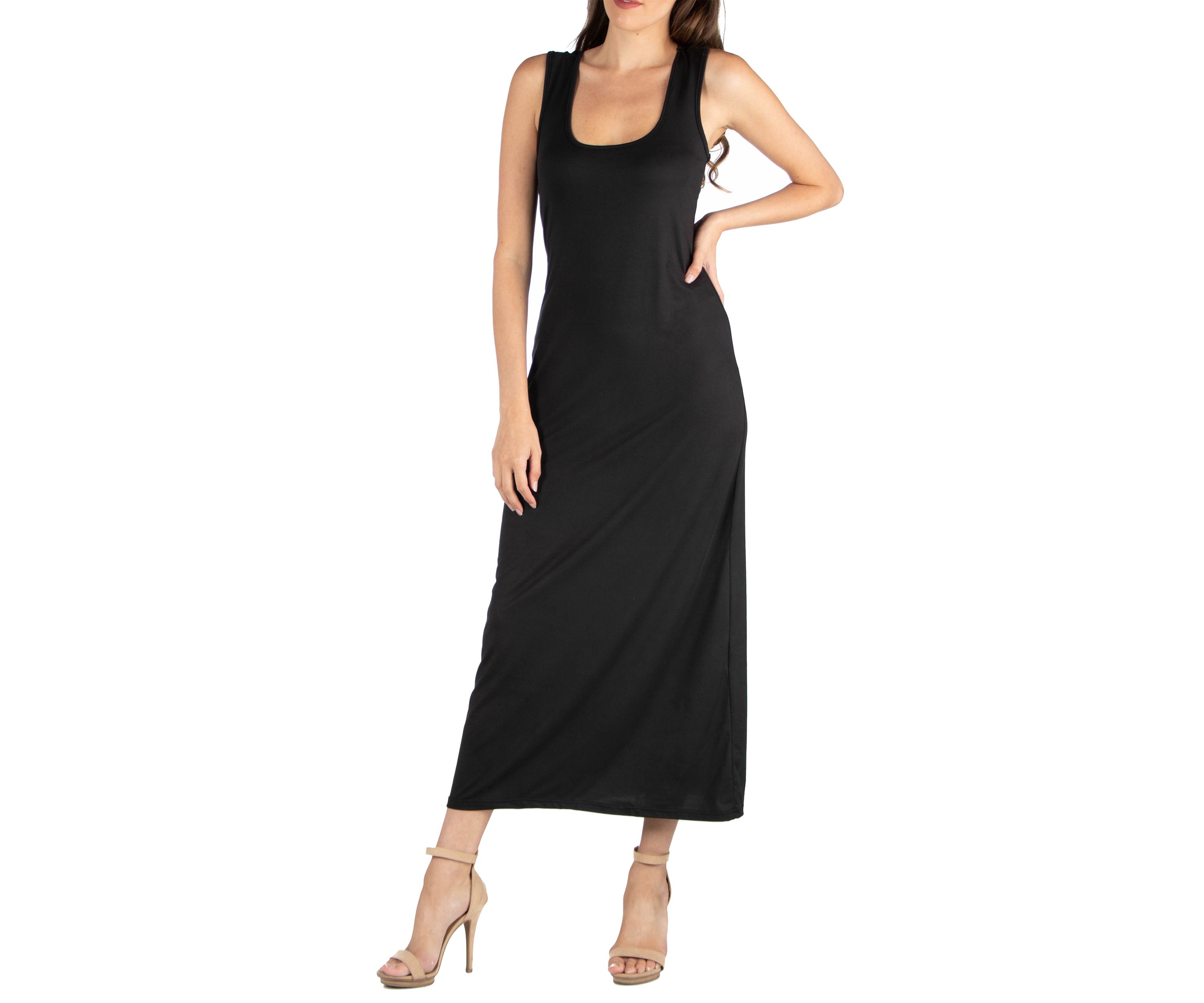 Womens Scoop Neck Maxi Dress