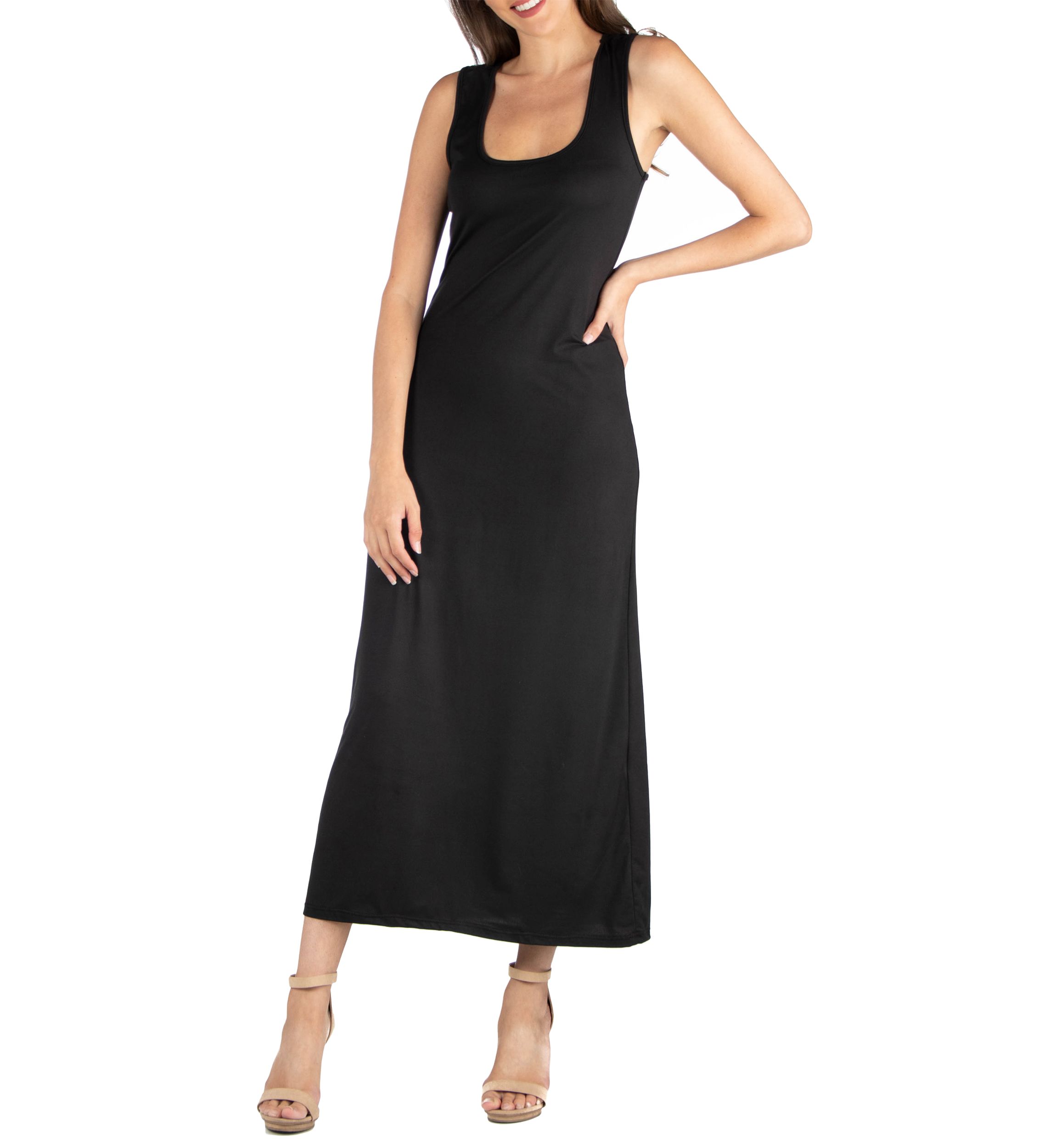 Womens Scoop Neck Maxi Dress
