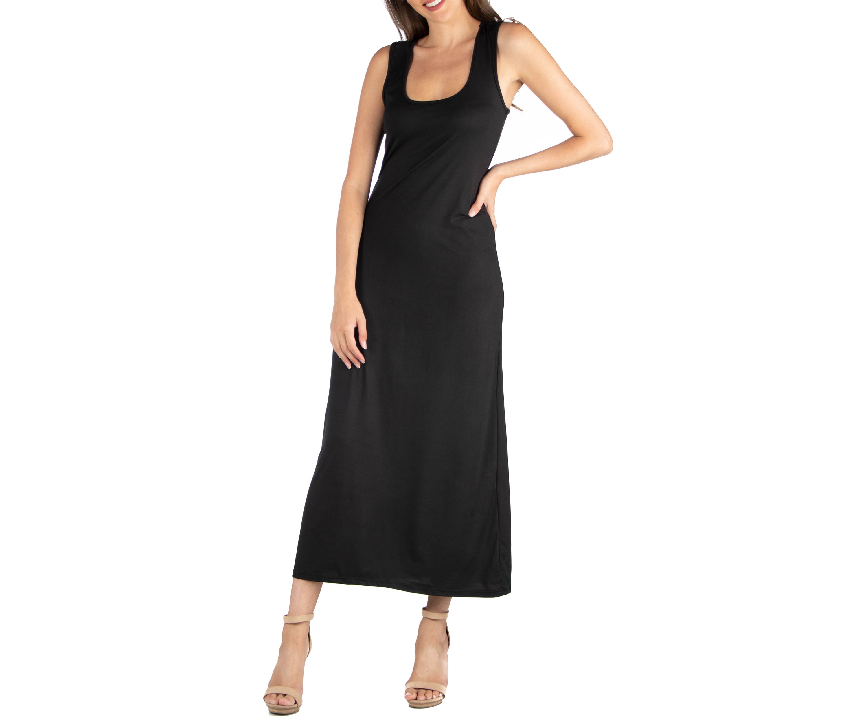 Womens Scoop Neck Maxi Dress