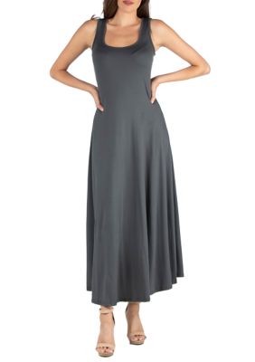 24seven Comfort Apparel Women's Slim Fit A Line Maxi Dress