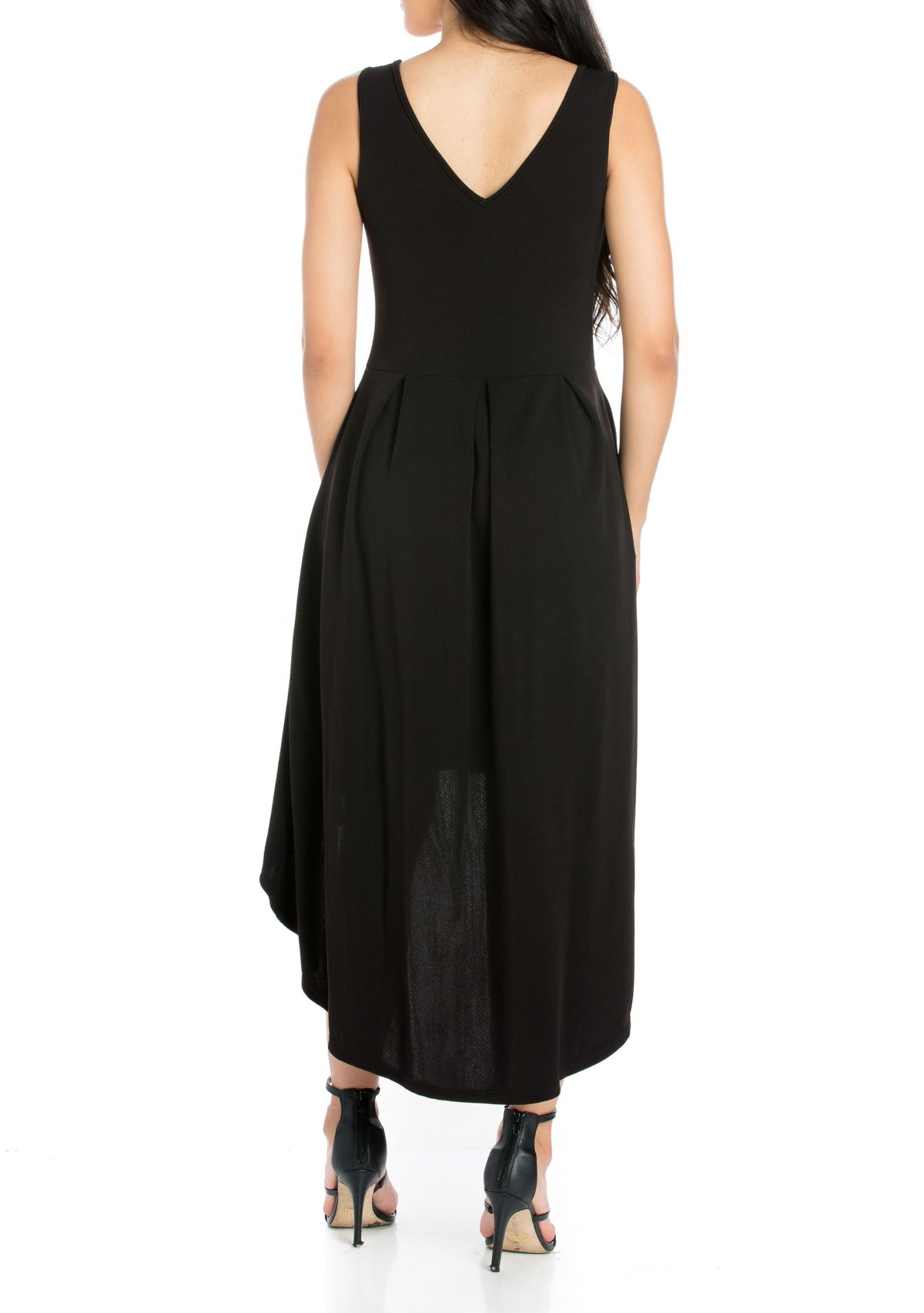 Modern Classic High Low Little Black Dress with Pockets