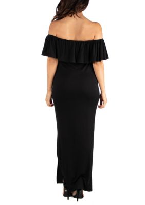 Ruffle Off The Shoulder Maxi Dress