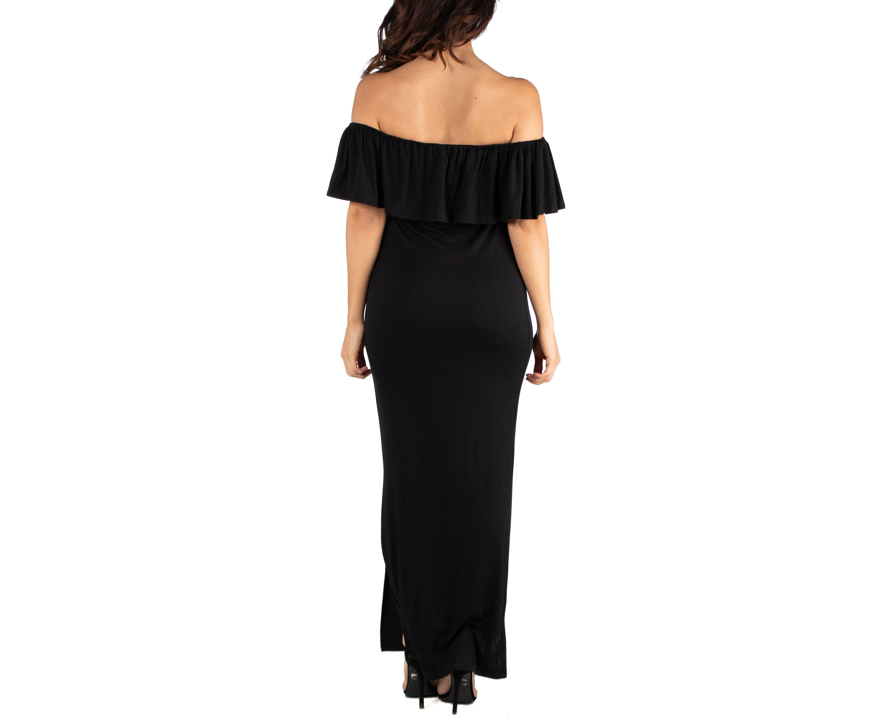 Ruffle Off The Shoulder Maxi Dress