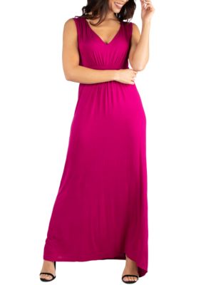 24seven Comfort Apparel Sleeveless Empire Waist Maxi Dress | belk