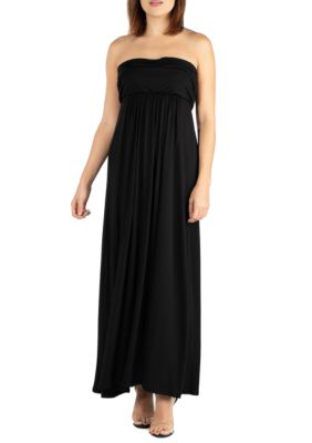 24seven Comfort Apparel Women's Strapless Maxi Dress