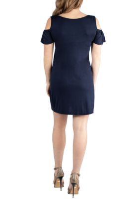 Loose Fitting Cold Shoulder Mini Dress