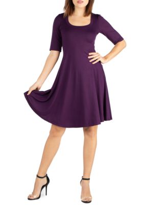 24seven Comfort Apparel Elbow Sleeve Knee Length Dress Belk 