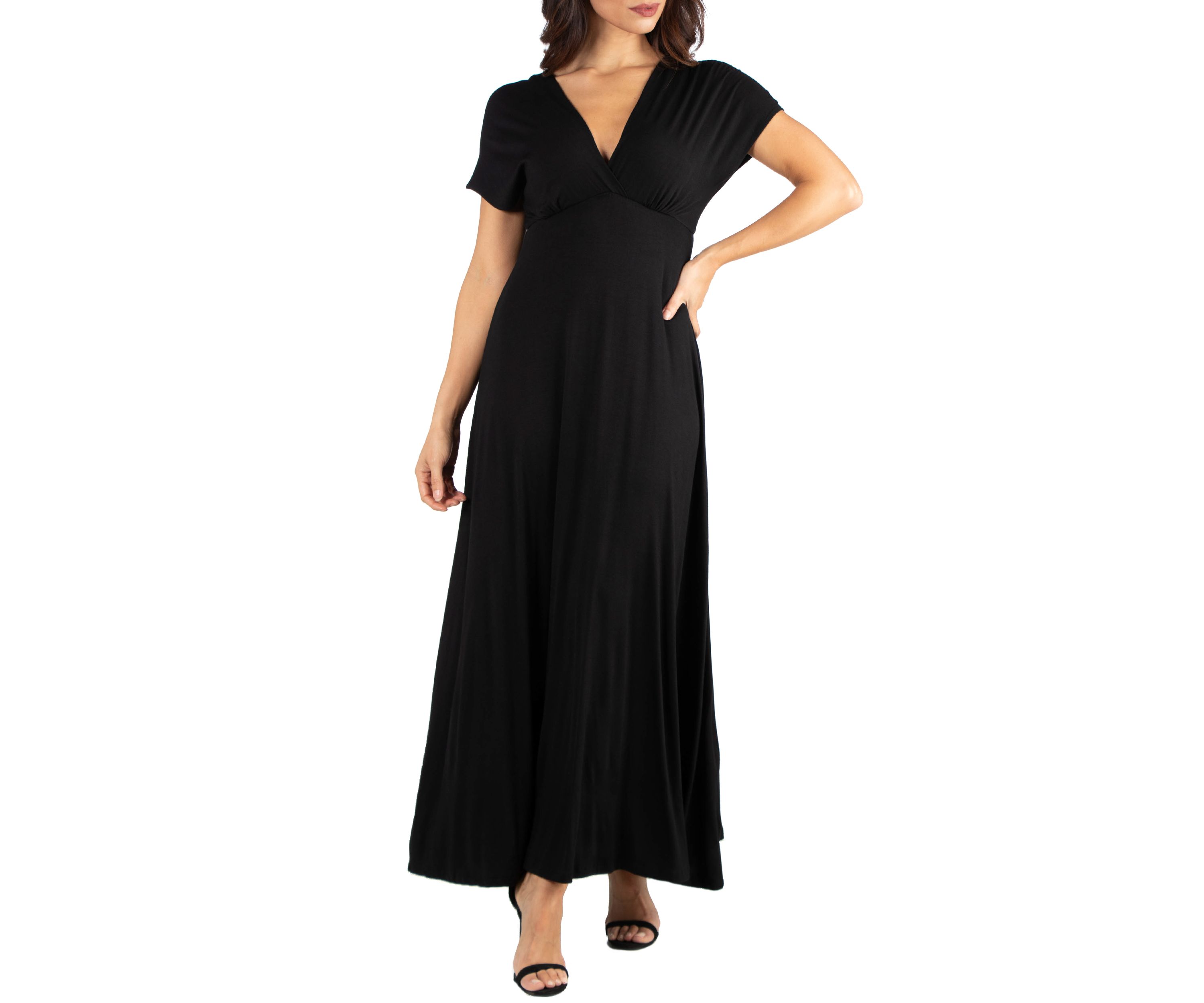 Empire Waist V Neck Maxi Dress