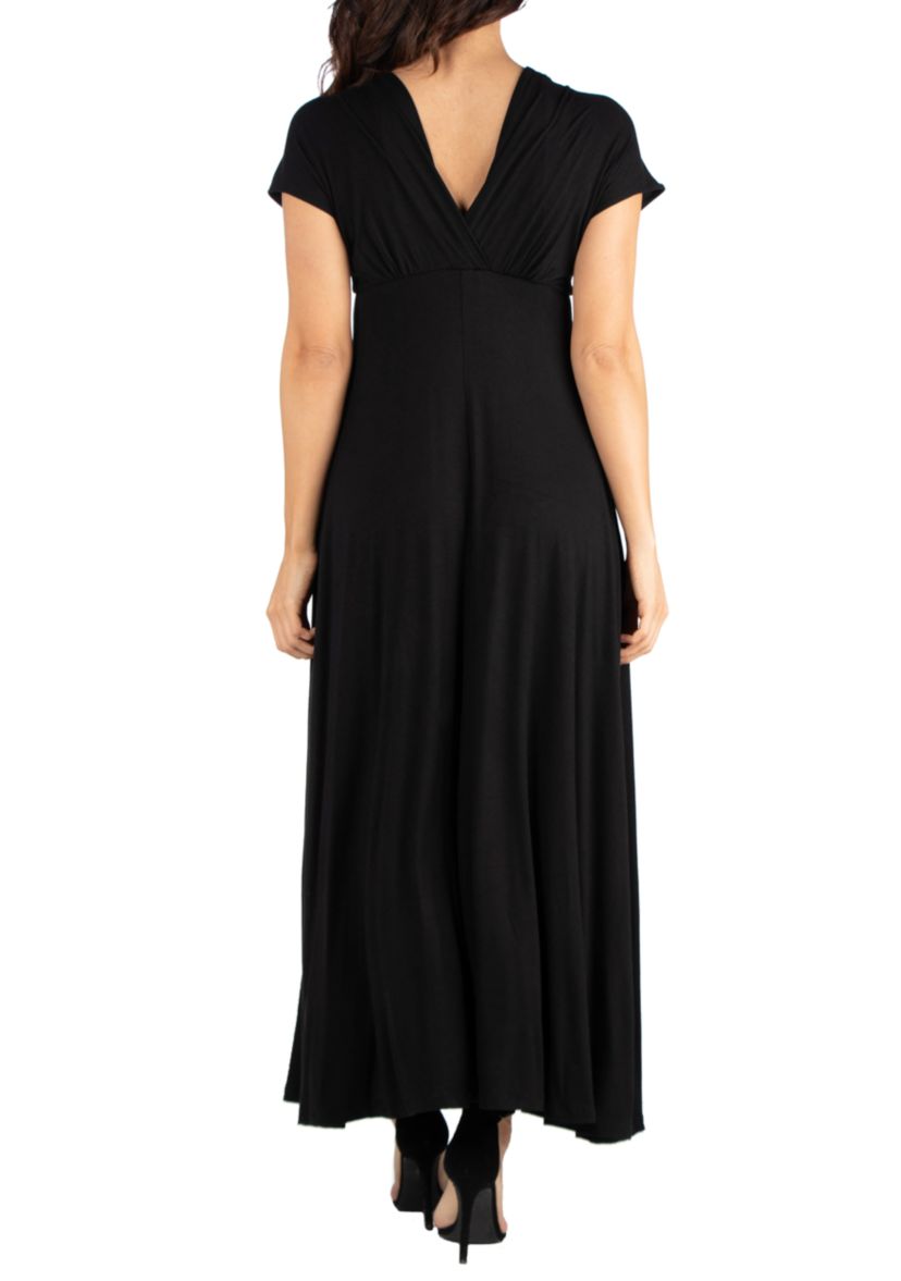 Empire Waist V Neck Maxi Dress