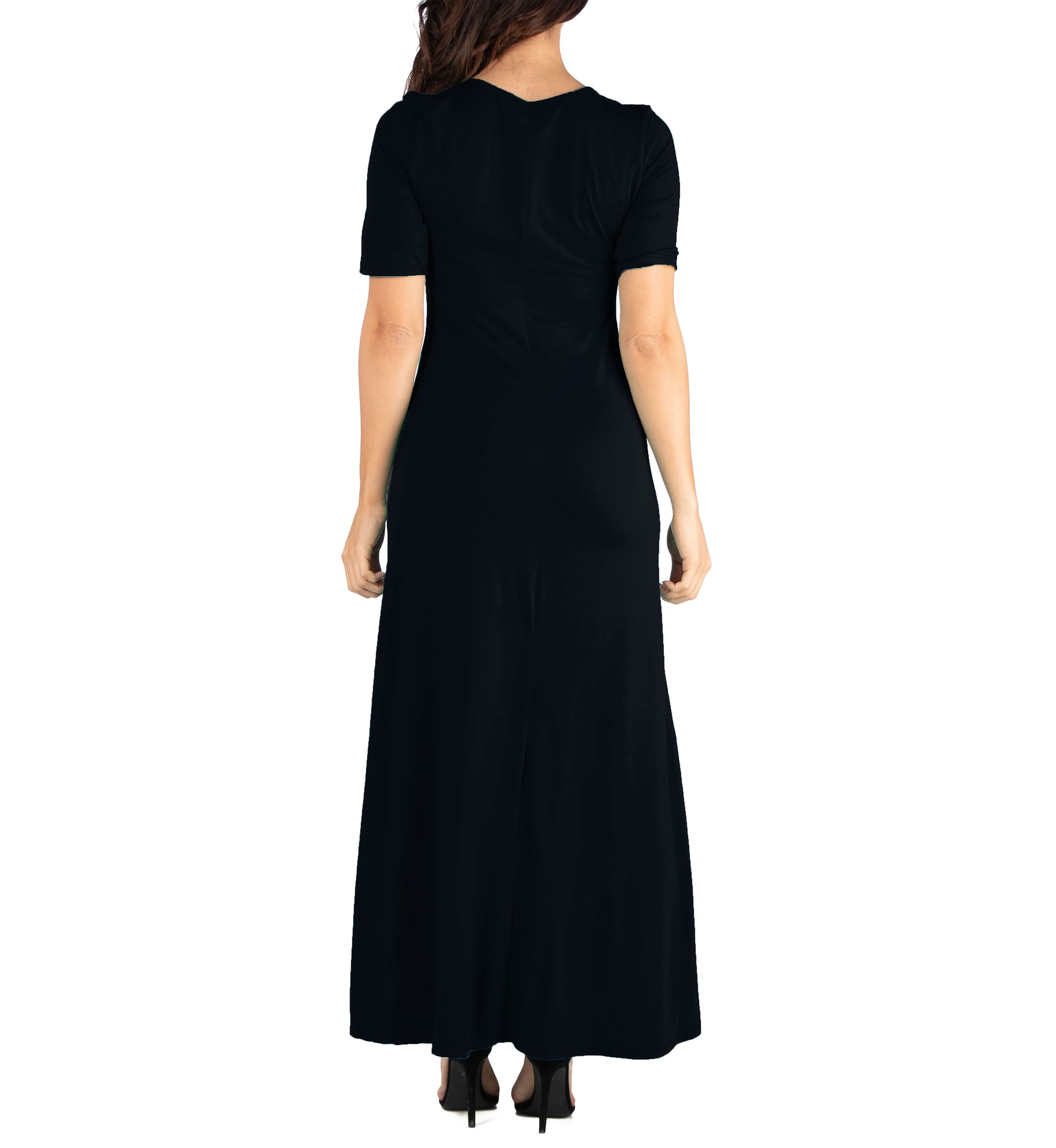 Elbow Length Sleeve Maxi Dress