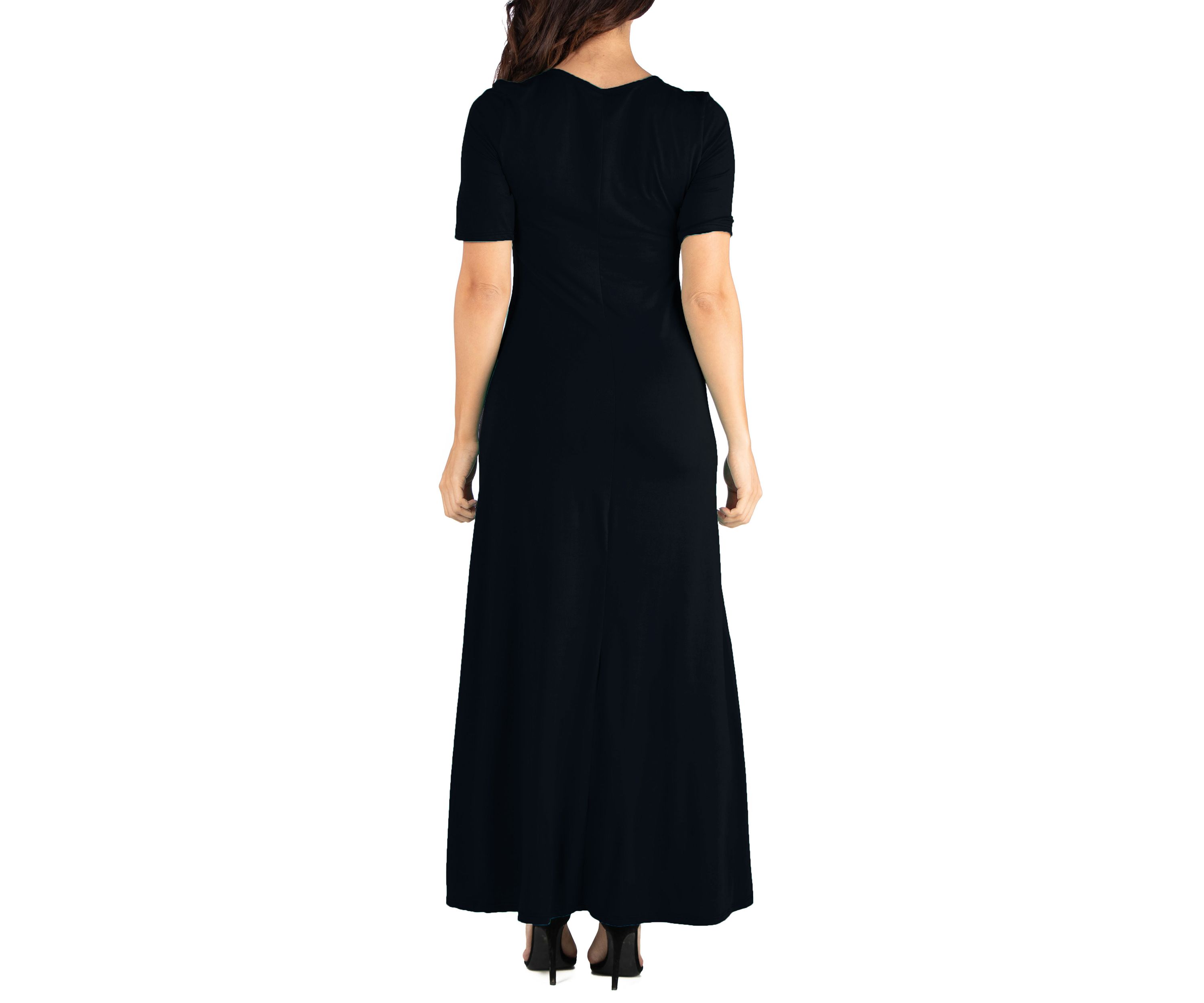 Elbow Length Sleeve Maxi Dress