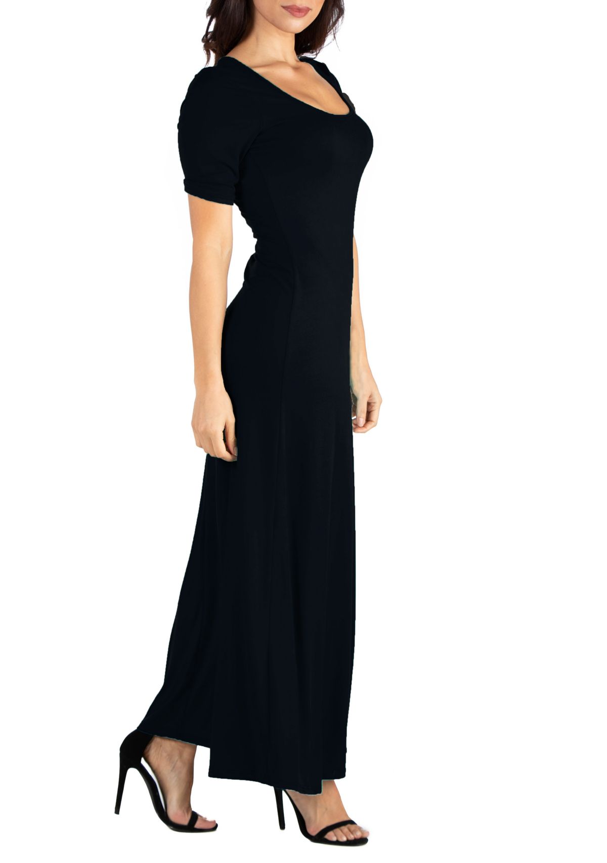 Elbow Length Sleeve Maxi Dress