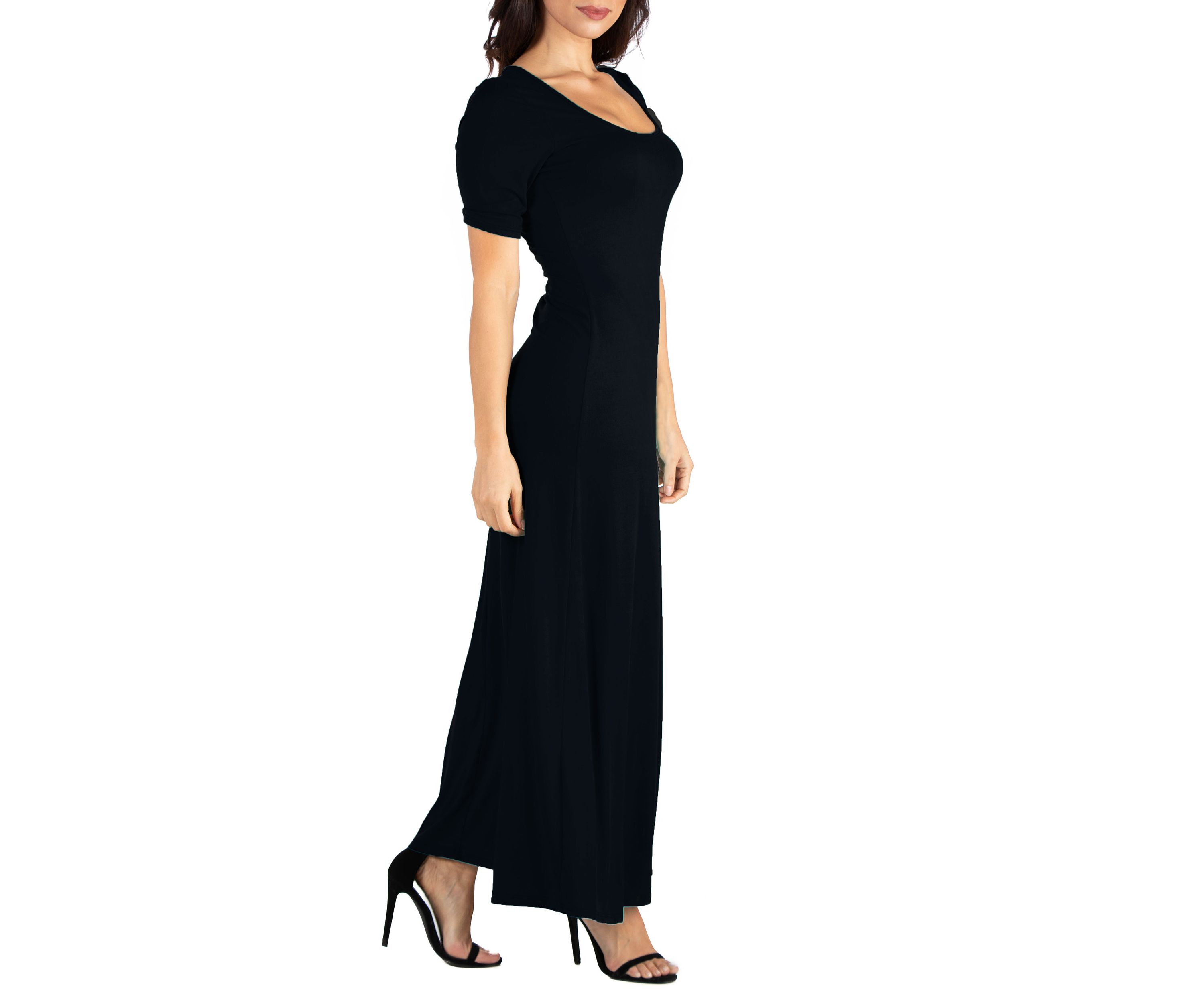 Elbow Length Sleeve Maxi Dress