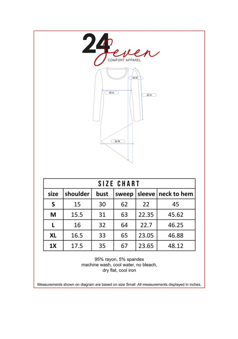 Womens Full Length Long Sleeve Asymmetric Hem Top