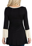 Womens Swing High Low Bell Sleeve Tunic Top