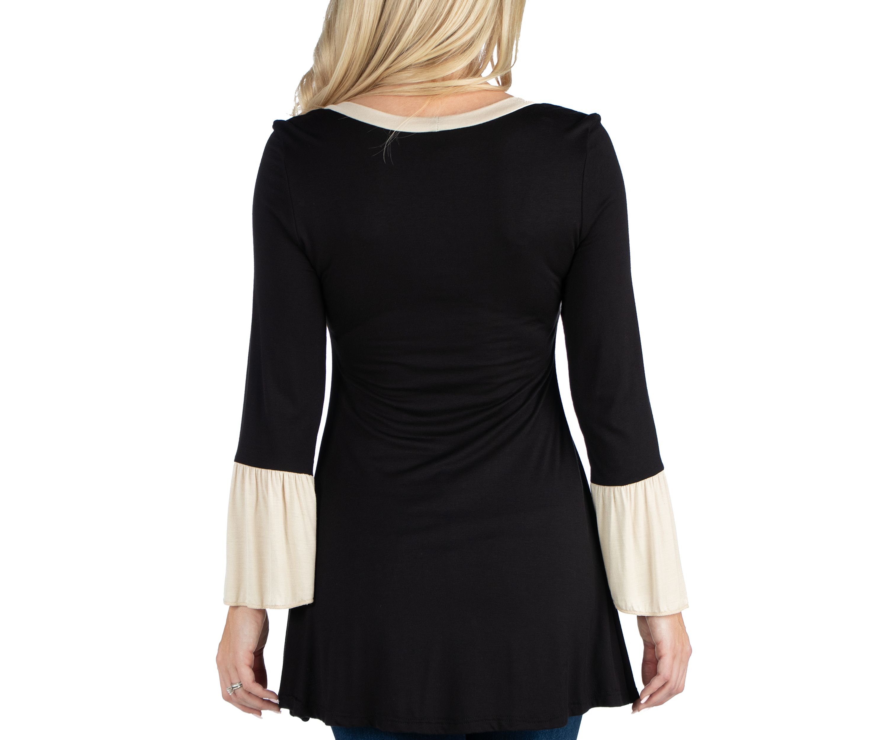 Womens Swing High Low Bell Sleeve Tunic Top