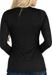 Womens Scoop Neck Long Sleeve Solid Color T-Shirt