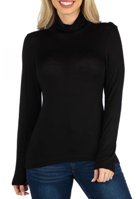 24seven Comfort Apparel Women's Long Sleeve Turtleneck Shirt