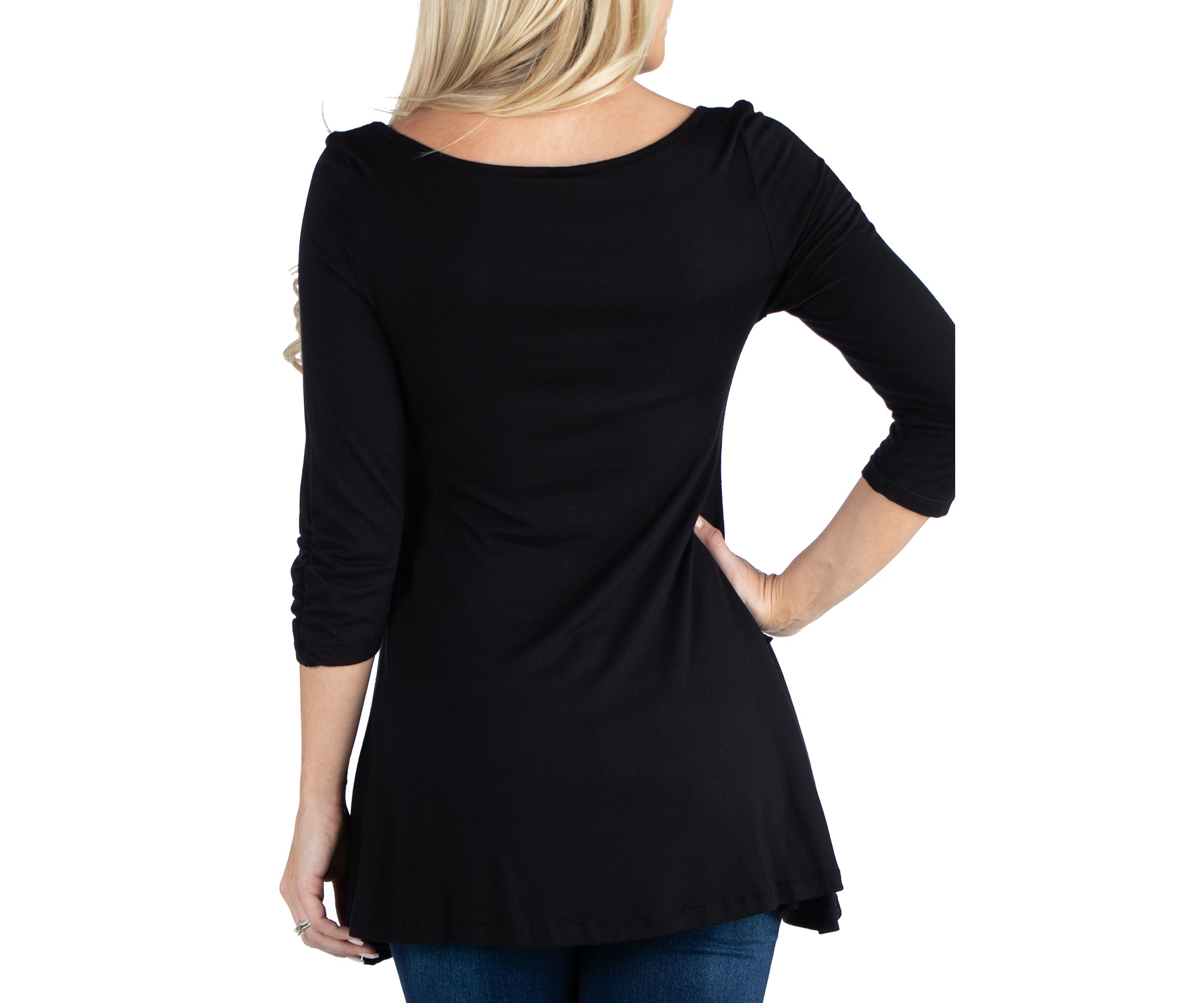 Womens 3/4 Sleeve Flared Tunic Top