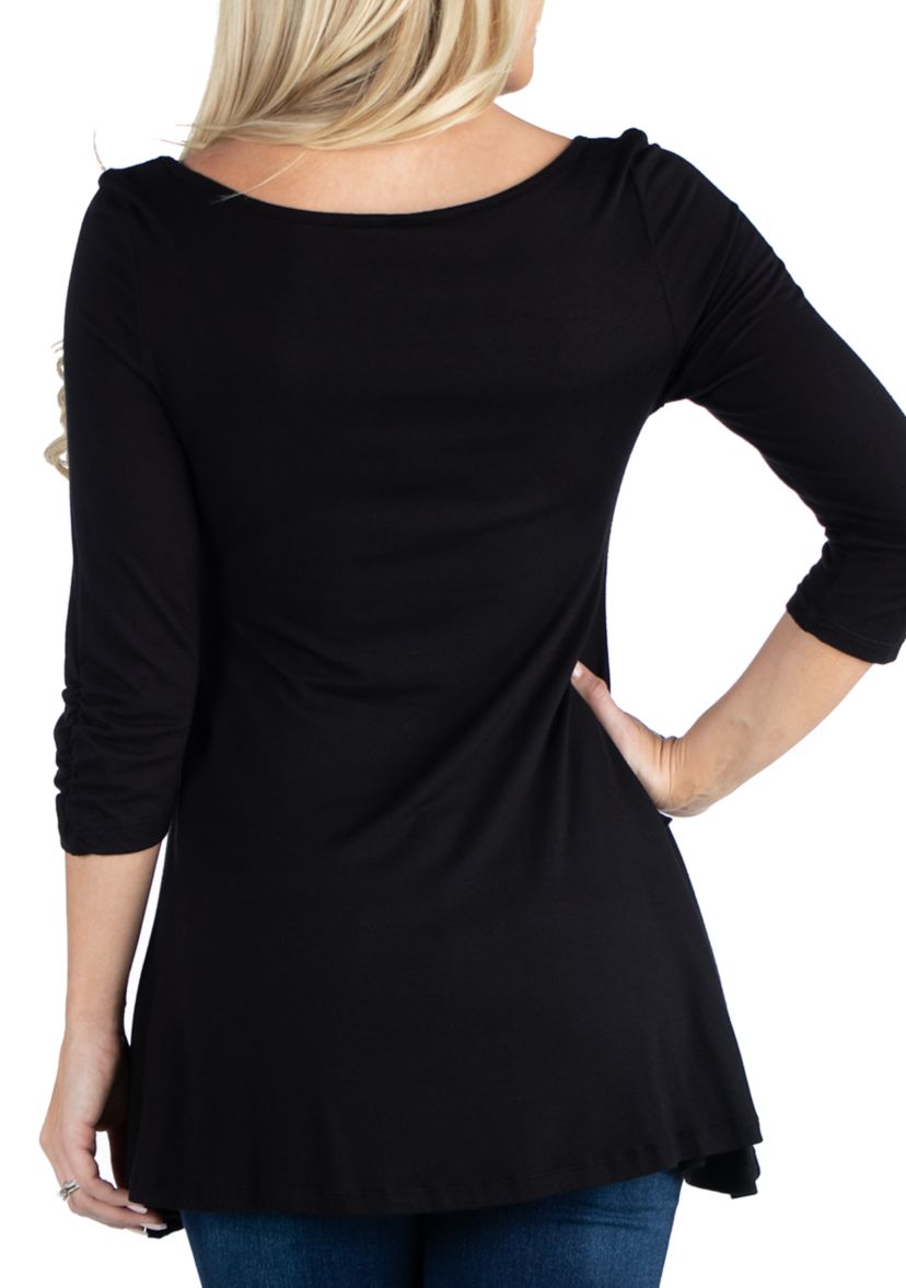 Womens 3/4 Sleeve Flared Tunic Top