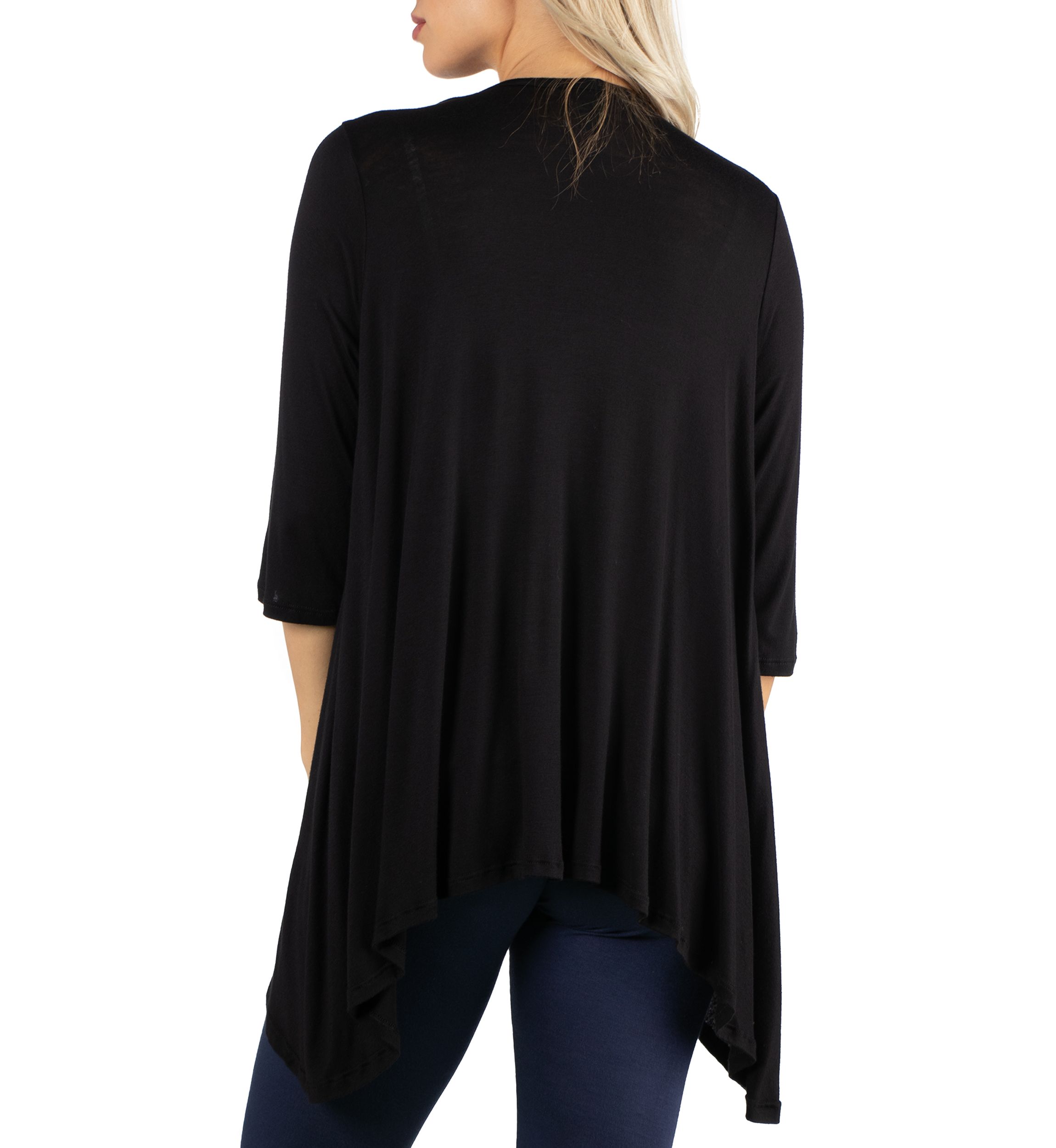Womens Elbow Length Sleeve Open Cardigan