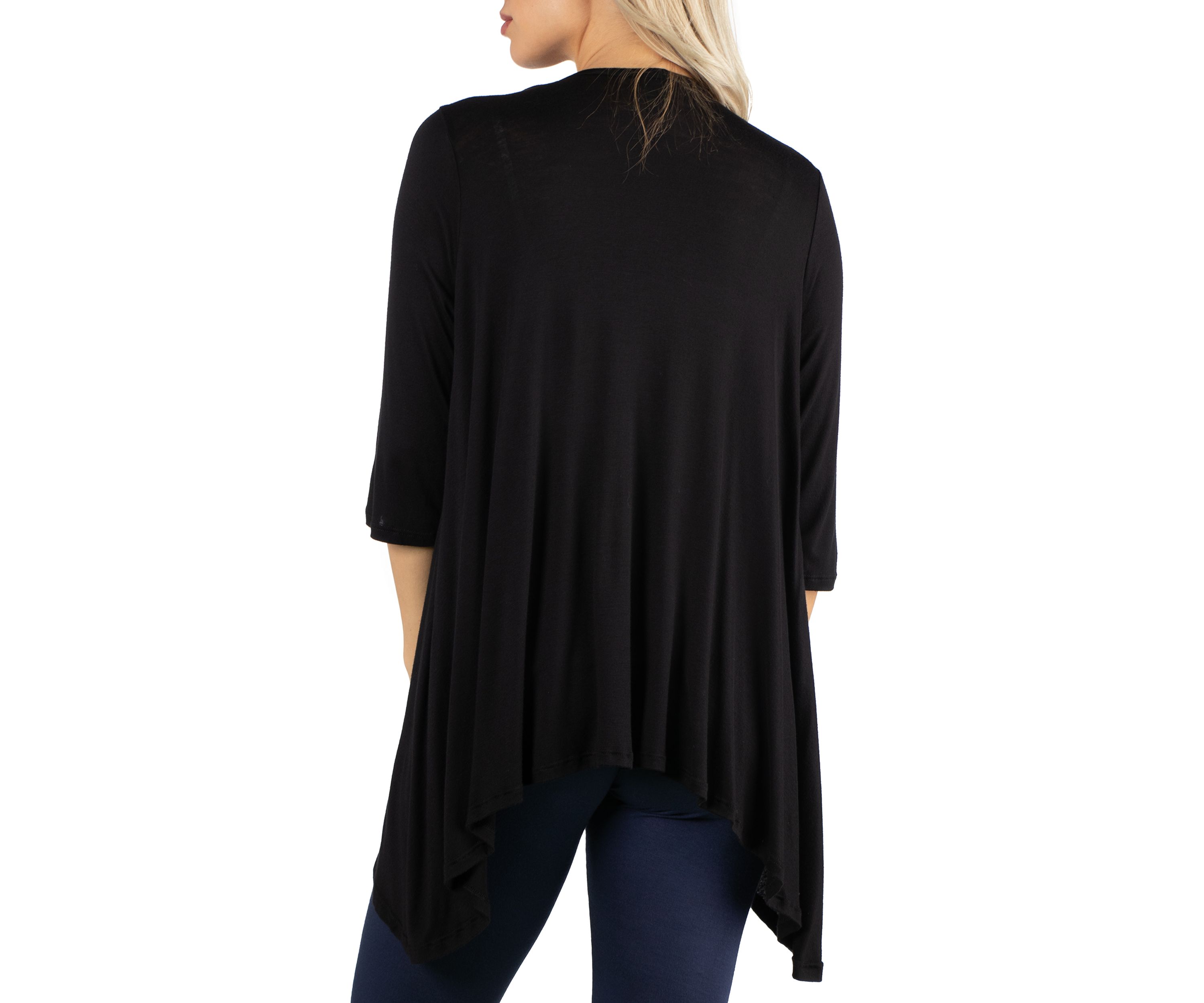 Womens Elbow Length Sleeve Open Cardigan