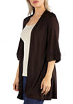 Womens Open Front Elbow Length Sleeve Cardigan
