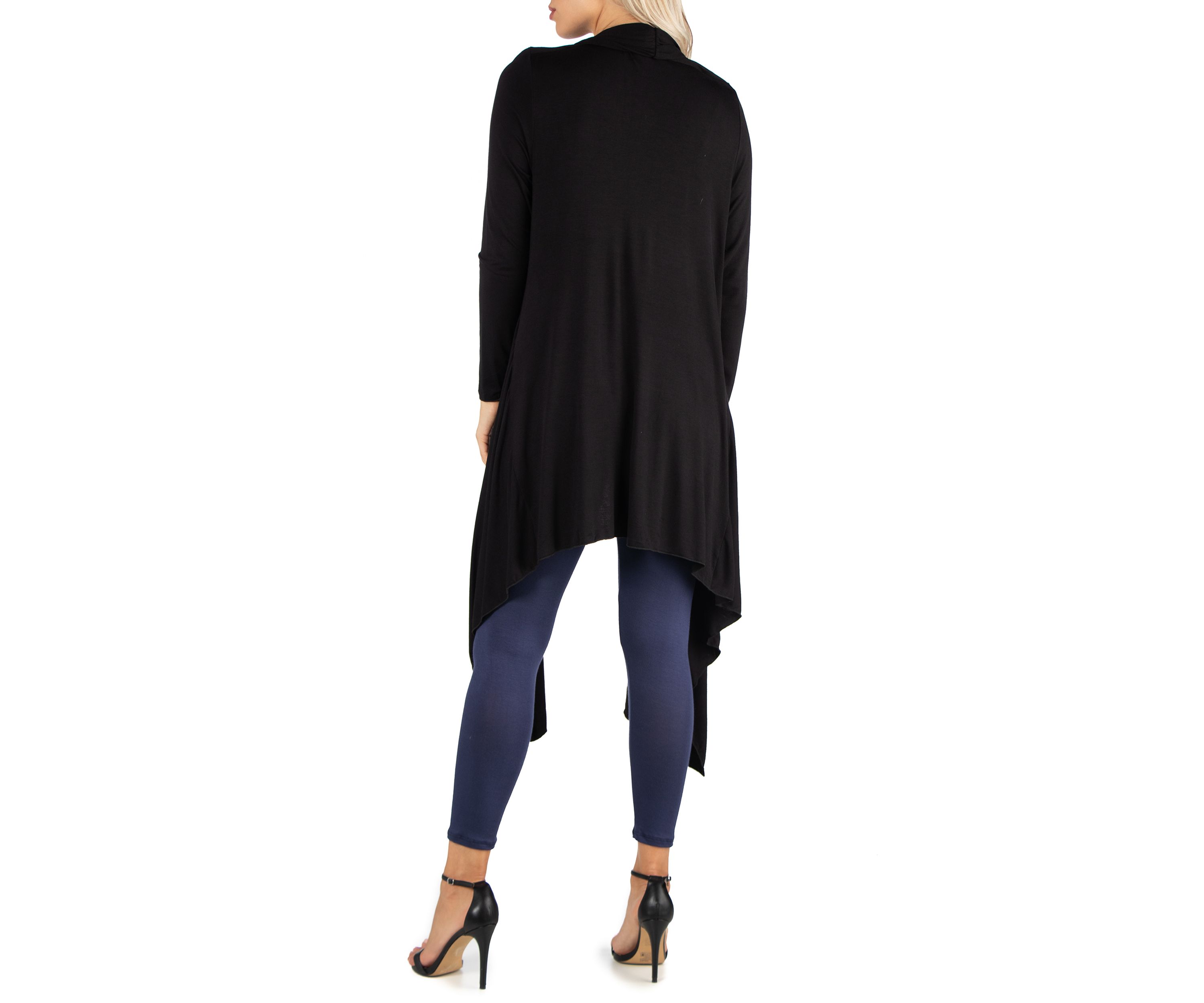 Womens Long Sleeve Knee Length Open Cardigan